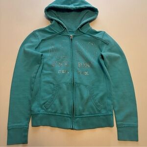 Y2K Aeropostale Teal Zip-Up Hoodie